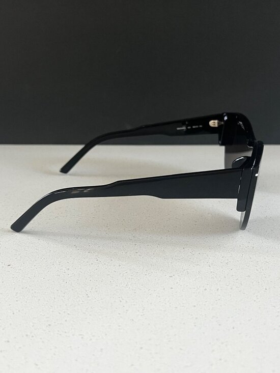 Balenciaga Shield BB0004S sunglasses in shiny black main image 4